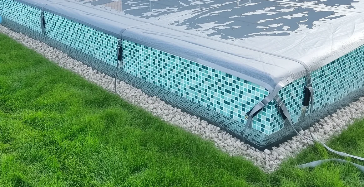 Покрывало для бассейна под снегом — защита зимой в Курске